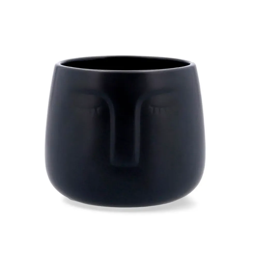 Jardineras de Balcón Colgantes Macetero MOA Vinthera diseño de cara negro ø13,5x13 cm