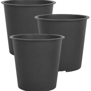 Jardineras de Terracota Esmaltada Conjunto de 3 macetas balzo material sintético 26 cm negro