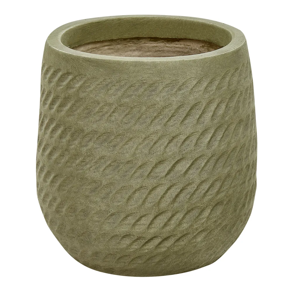 Jardineras de Terracota Esmaltada Maceta livadia piedra 19 cm verde oliva