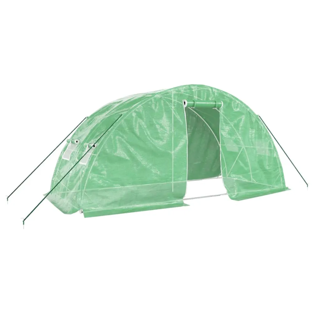Jardineras de Terracota Esmaltada vidaXL invernadero con estructura de acero verde 10 m² 5x2x2,3 m