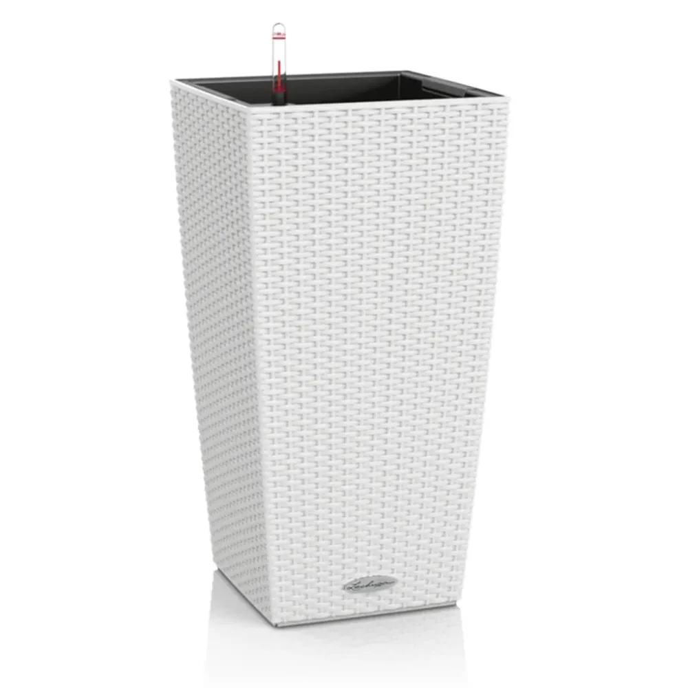 Lechuza macetero cubico cottage 30 multifunción blanco con Patas Elevadoras