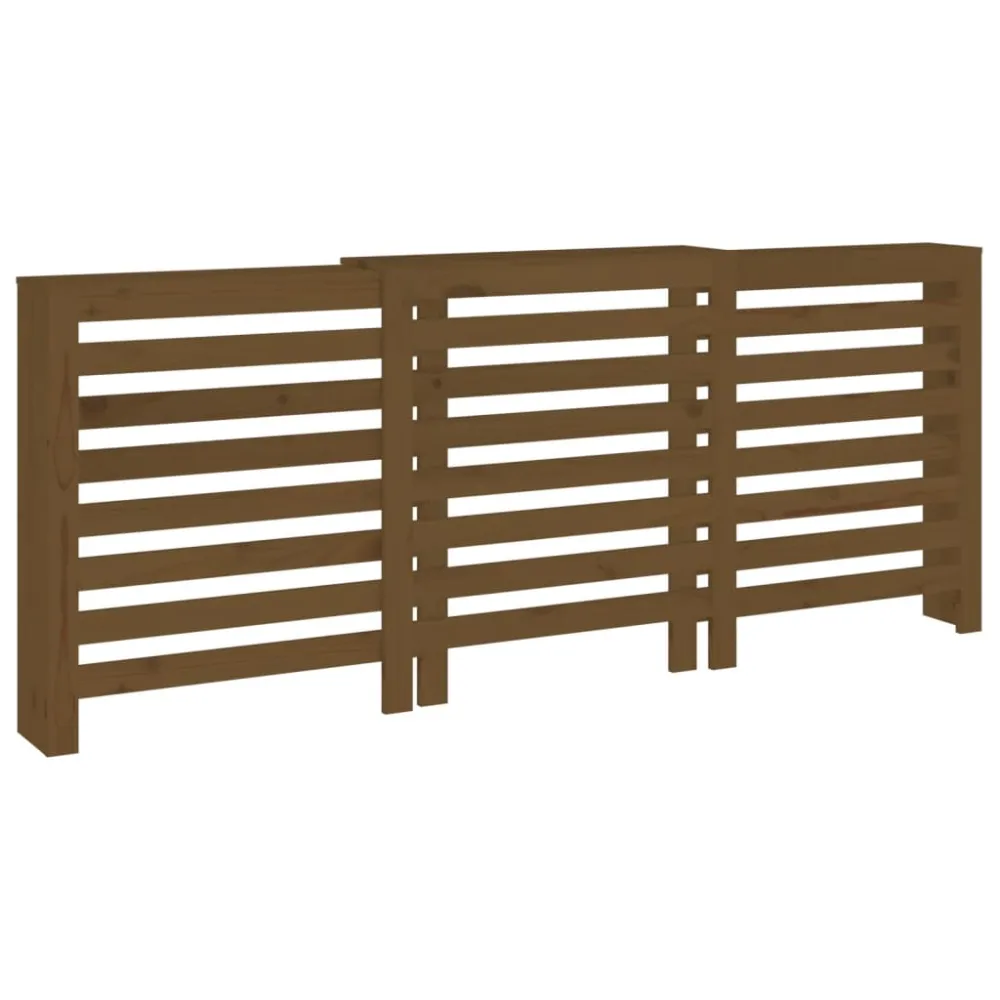 Maceta de Autorriego con Reserva vidaXL cubierta radiador madera maciza pino marrón miel 210x21x85 cm