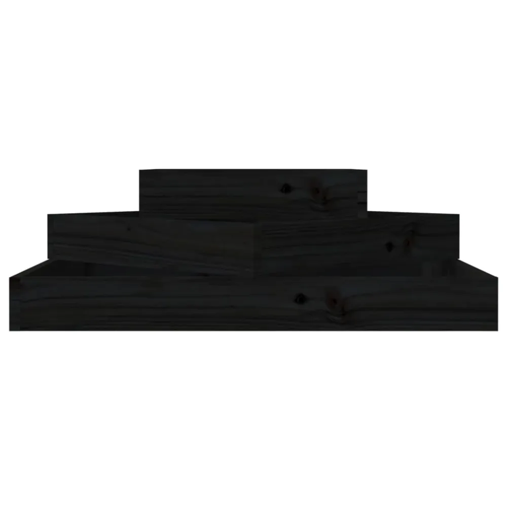 Maceta de Autorriego con Reserva vidaXL jardinera de madera maciza de pino negro 83x83x27 cm