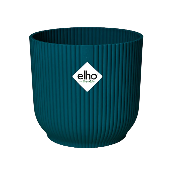 Maceta Biodegradable de Fibra Macetero vibes fold round deep cobalto Elho 22 cm