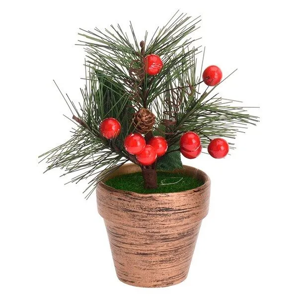 Maceta de cerámica con planta muérdago artificial 15 cm para Espacios Pequeños