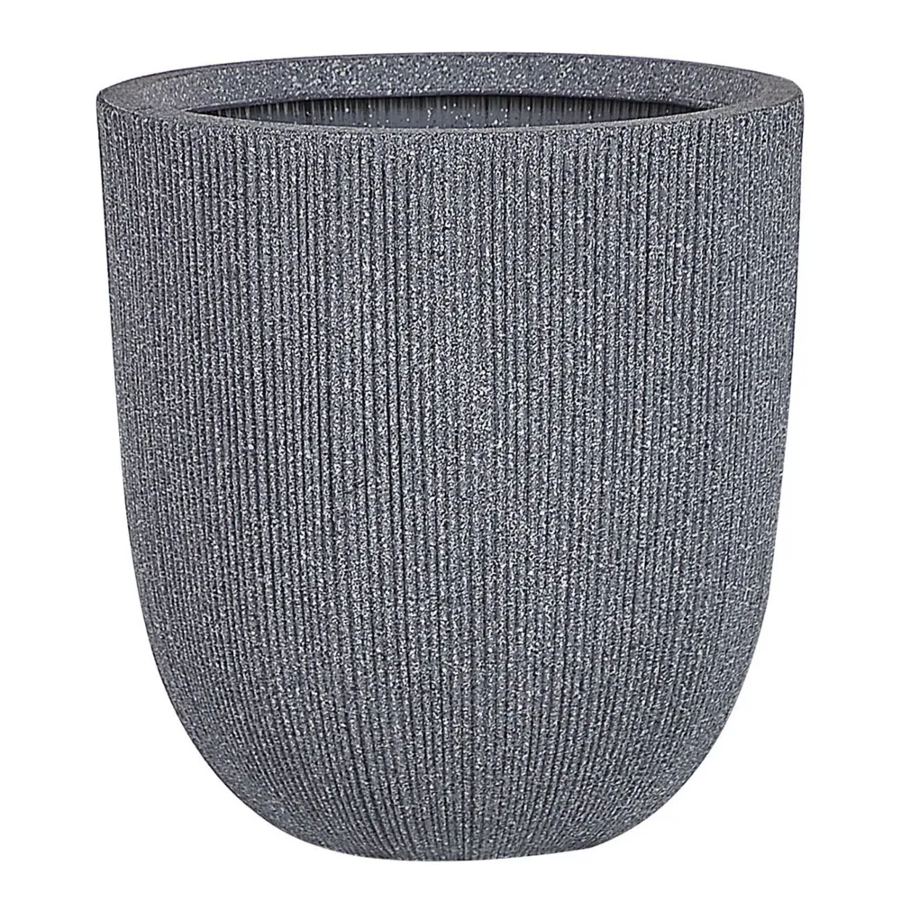 Maceta chios material sintético 31 cm gris con Drenaje Mejorado
