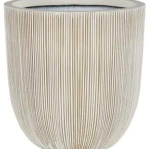 Maceta chios material sintético 37 cm hueso