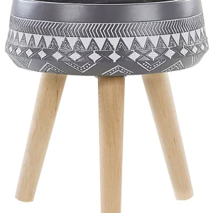 Maceta con patas moussata cerámica 35 cm gris (Set de 3)