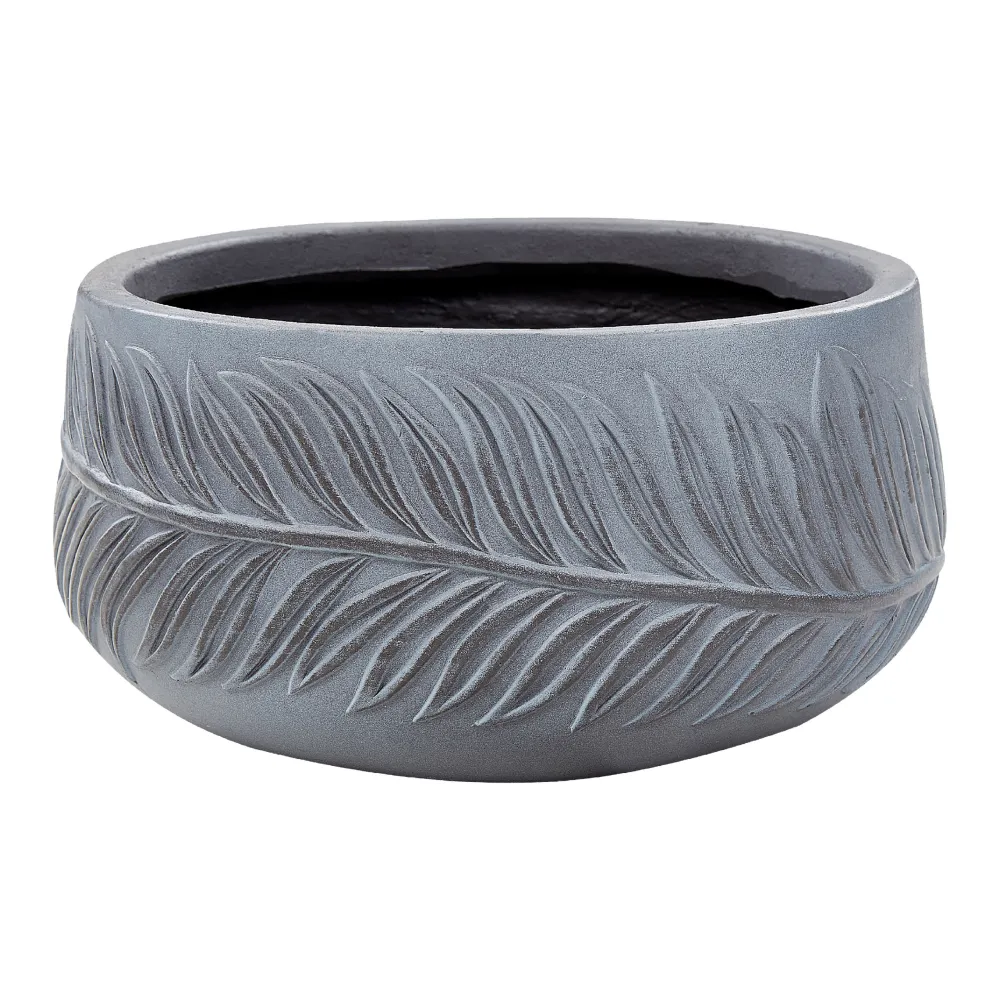 Maceta de fibra de arcilla 25 x 25 x 14 cm gris ftero