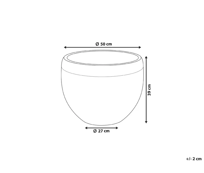 Maceta gris ⌀ 50 cm ZAKROS con Sistema de Autoriego