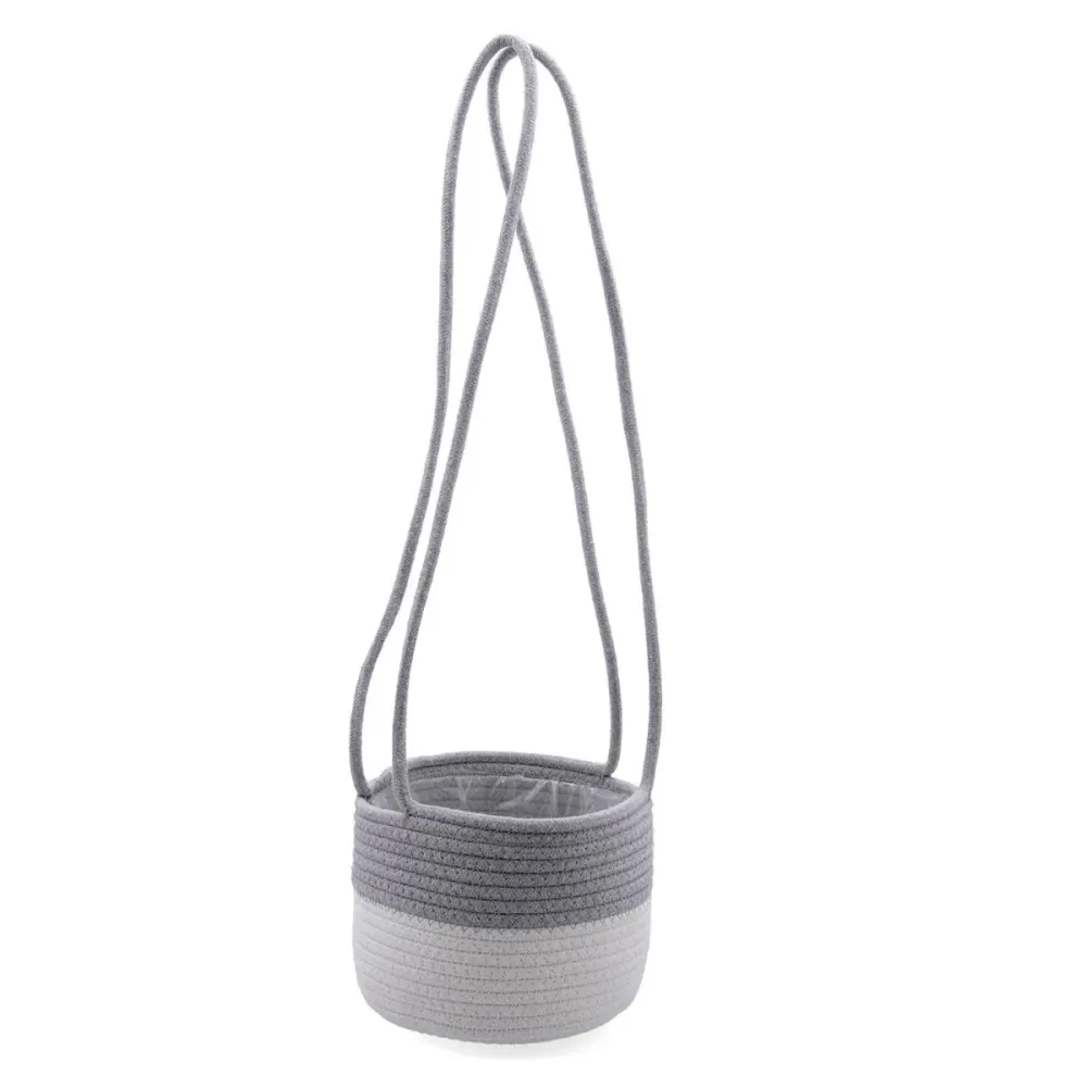 Macetero colgante MOA Vinthera diseño bicolor blanco/gris Ø18x16 cm (Set de 3)