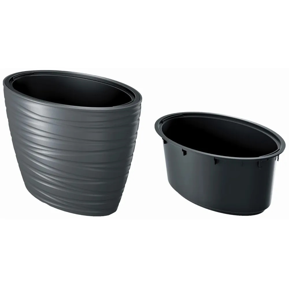 Macetero maze 2 en 1 con maceta resistente la intemperie para uso en interiores y exteriores ovalada 42,3 cm de altura de...