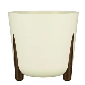 Macetero Ristretto Blanco 34cm en Color Terracota