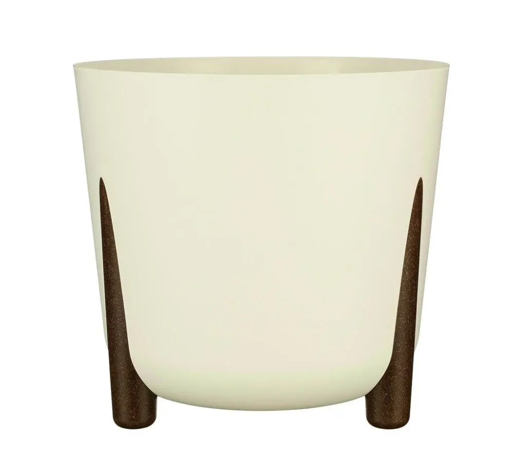 Macetero Ristretto Blanco 34cm en Color Terracota
