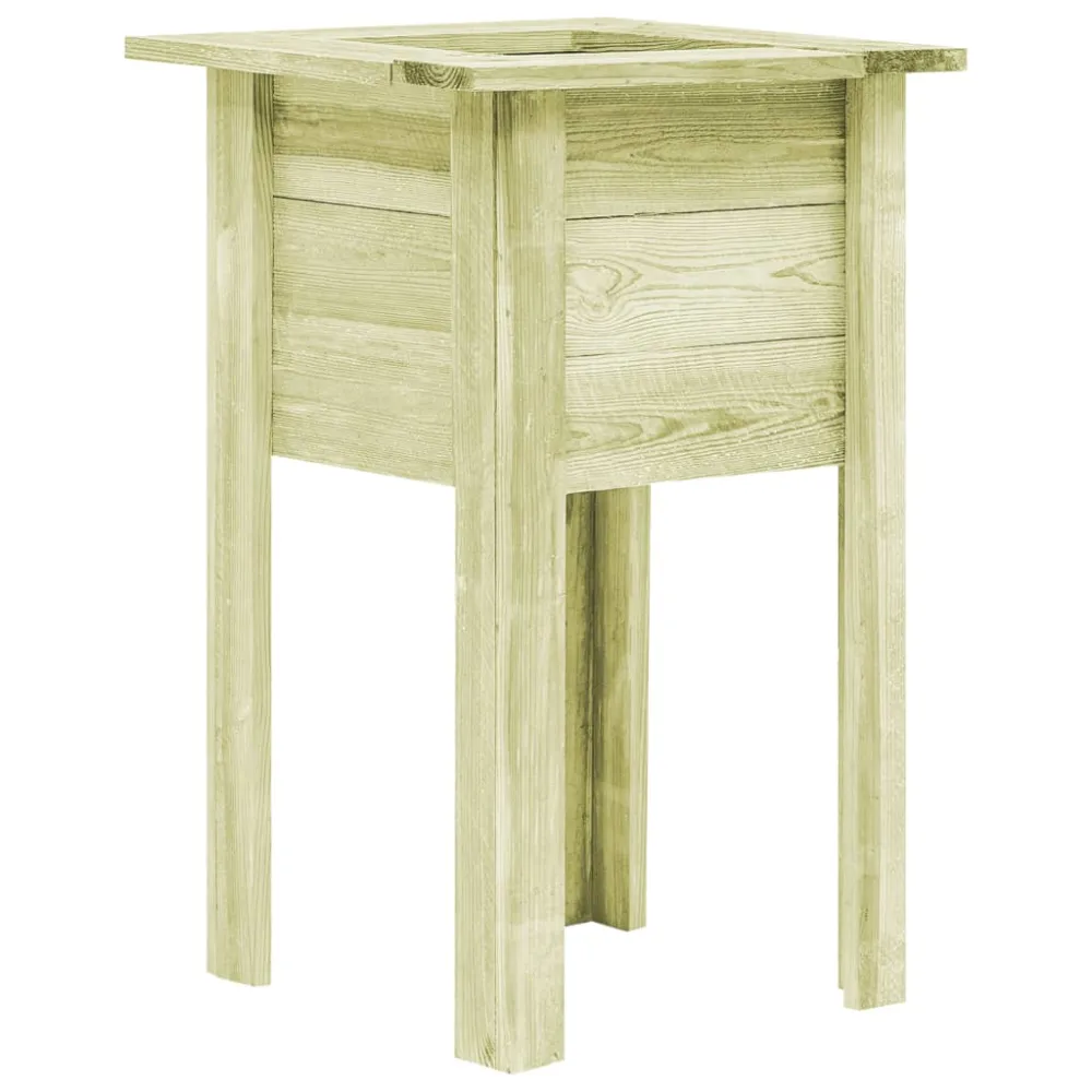 Plato de Drenaje Profundo vidaXL arriate con patas madera aserrada impregnada 50x50x80 cm