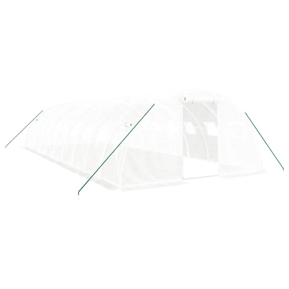 Premium de Alta Calidad vidaXL invernadero con estructura de acero blanco 40 m² 10x4x2 m