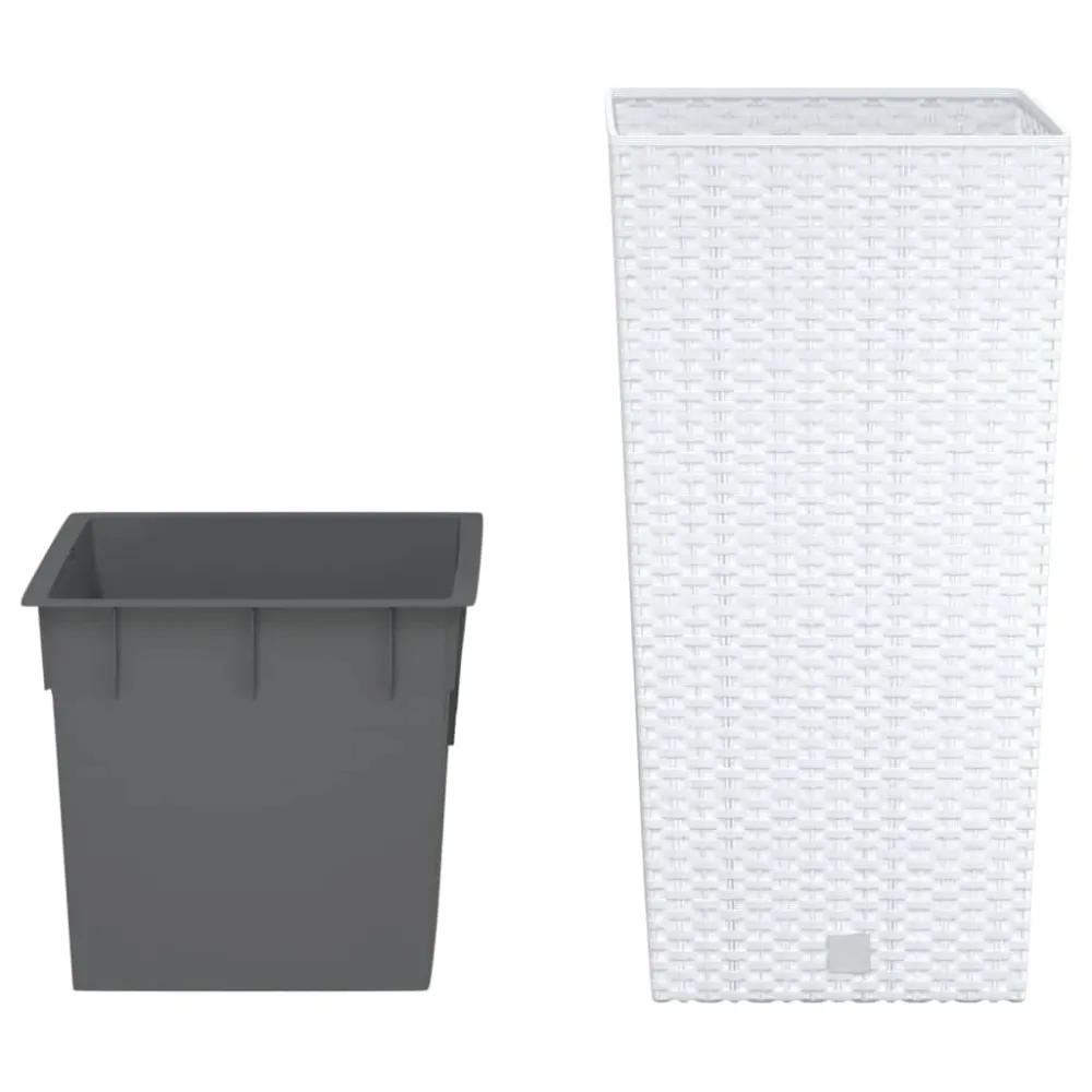 Profesional para Exteriores vidaXL macetero con interior extraíble pp ratán blanco 11/26,5 l