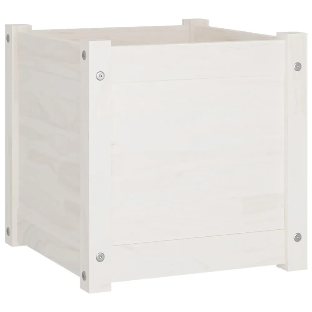 Resistente la Intemperie vidaXL jardineras 2 uds madera maciza de pino blanco 40x40x40 cm