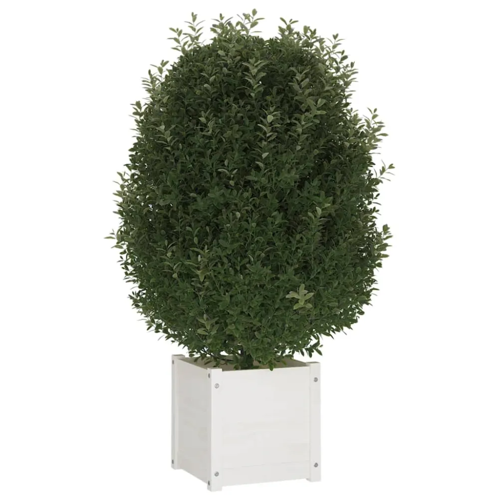 Resistente la Intemperie vidaXL jardineras 2 uds madera maciza de pino blanco 40x40x40 cm