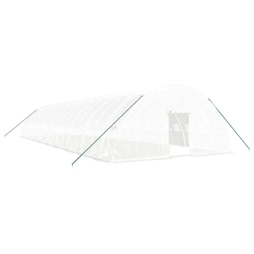 Sistema de Jardín Vertical Modular vidaXL invernadero con estructura de acero blanco 108 m² 18x6x2,85 m