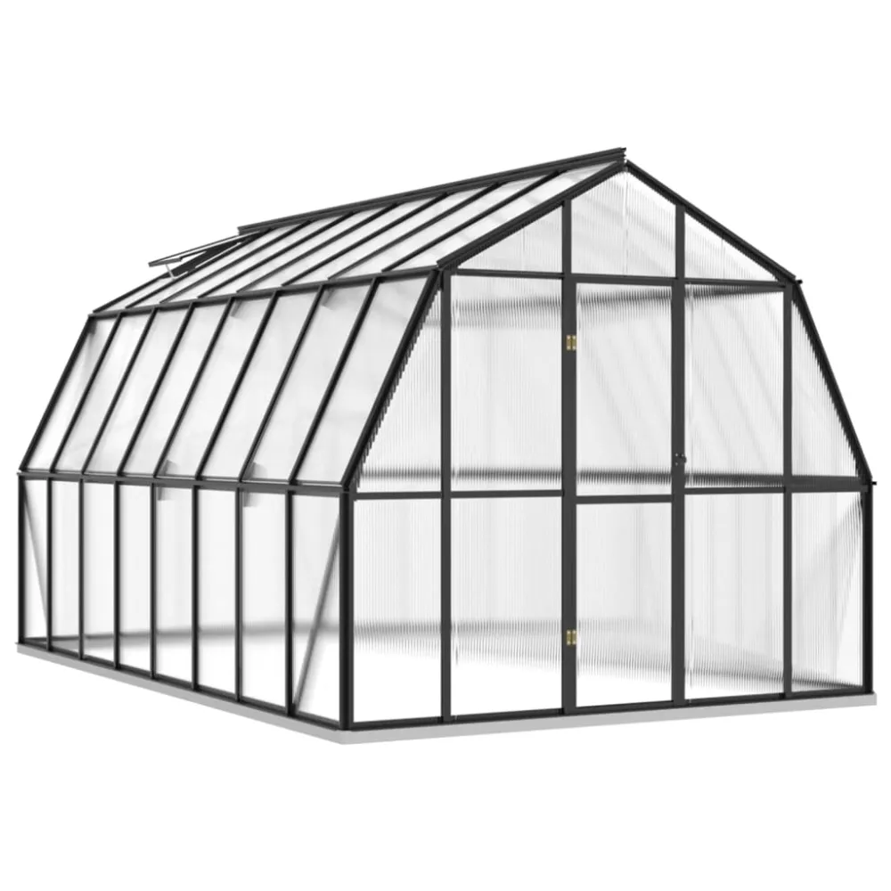 Sistema de Jardín Vertical Modular vidaXL invernadero con estructura de aluminio gris antracita 12,63 m²