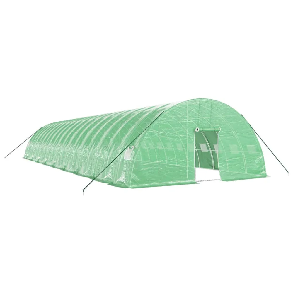 Soporte para Macetas Ajustable vidaXL invernadero con estructura de acero verde 108 m² 18x6x2,85 m