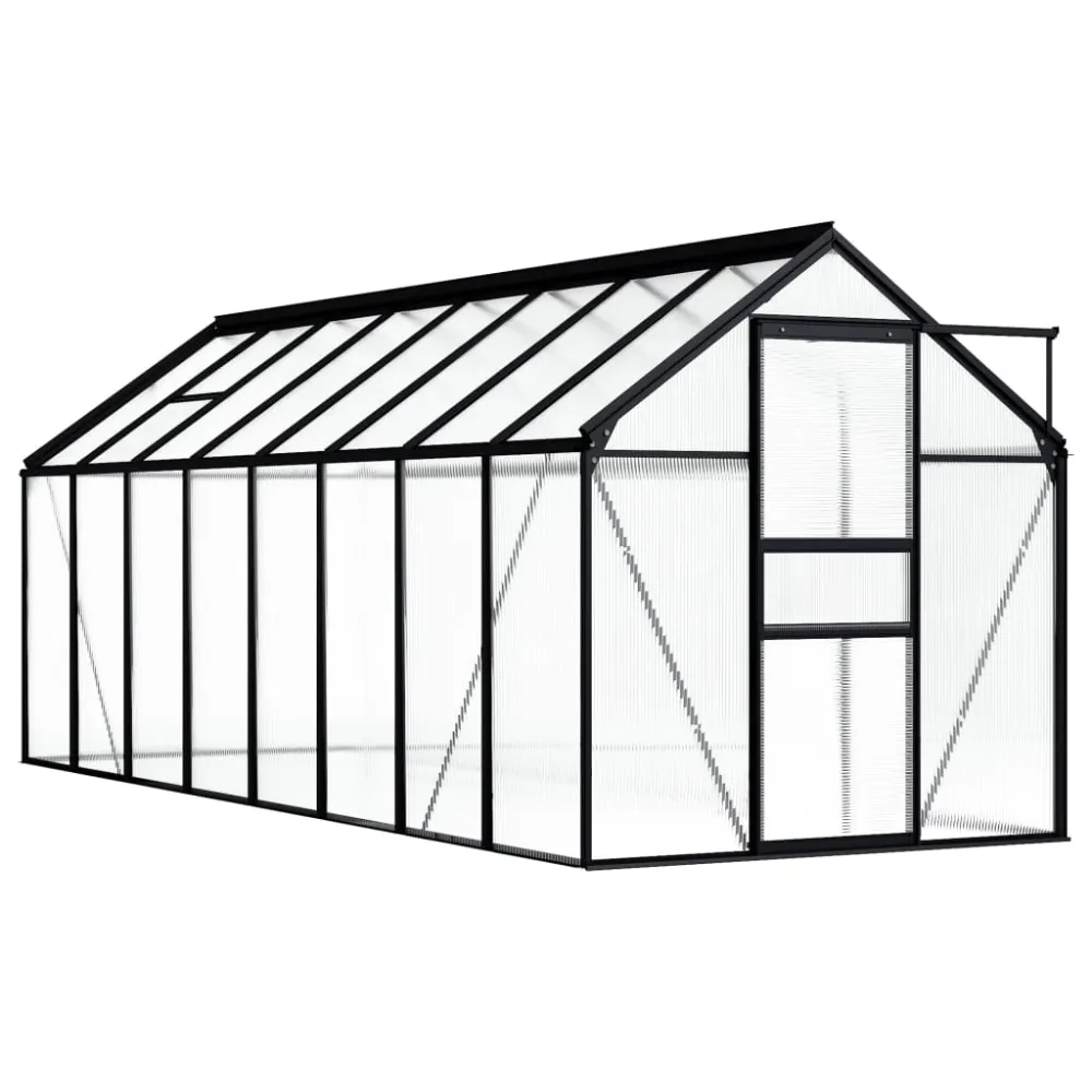 Soporte para Macetas Ajustable vidaXL invernadero de aluminio gris antracita 9,31 m²