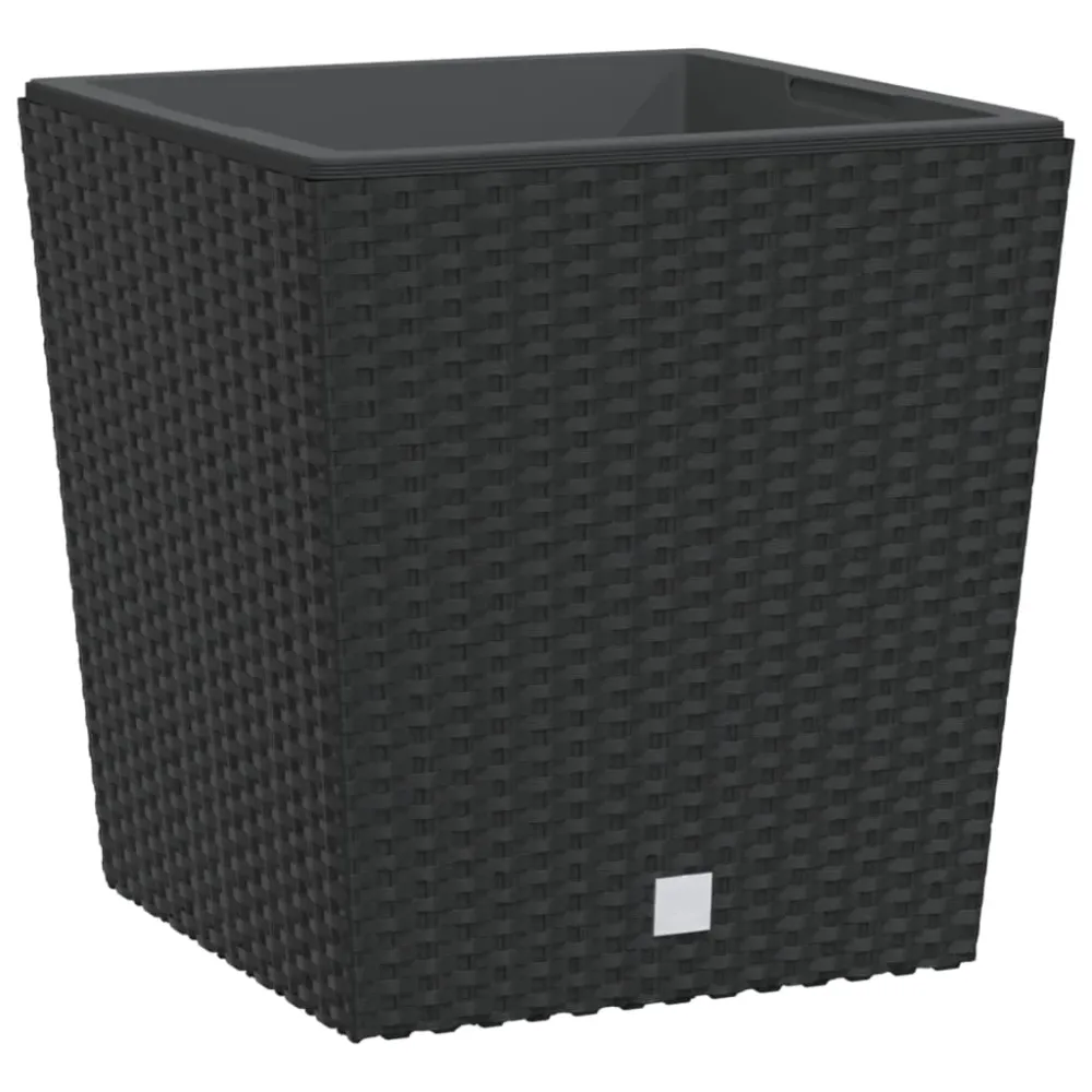 Soporte para Macetas Ajustable vidaXL macetero con interior extraíble pp ratán gris antracita 21/32 l
