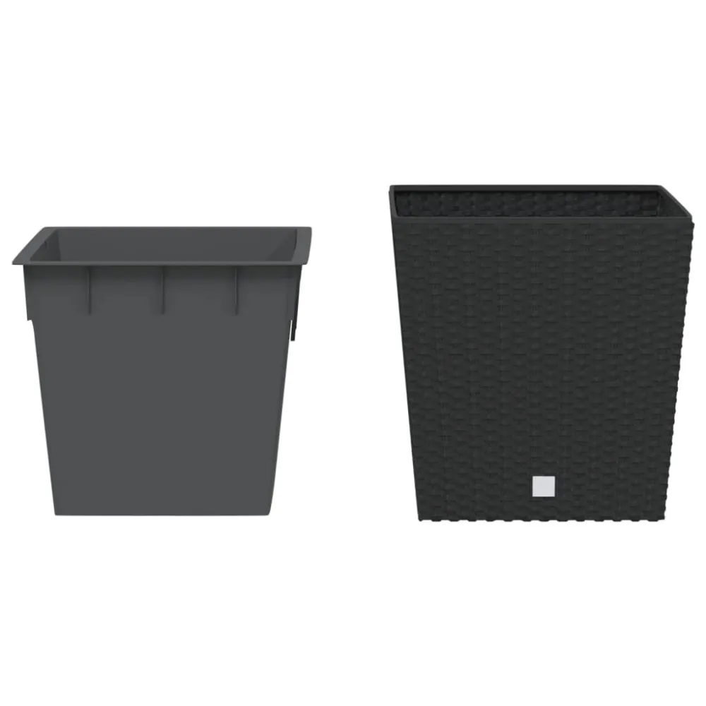 Soporte para Macetas Ajustable vidaXL macetero con interior extraíble pp ratán gris antracita 21/32 l