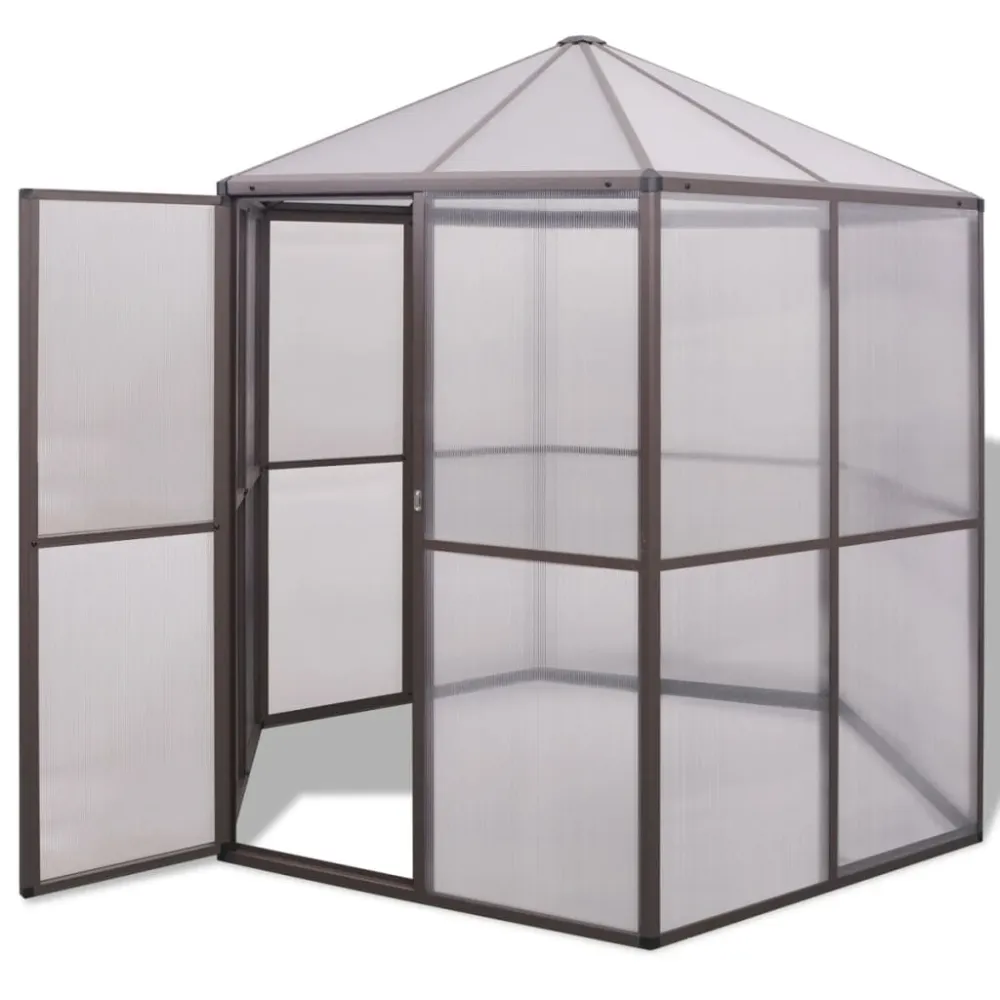 vidaXL invernadero de aluminio 240x211x232 cm | Drenaje Mejorado |