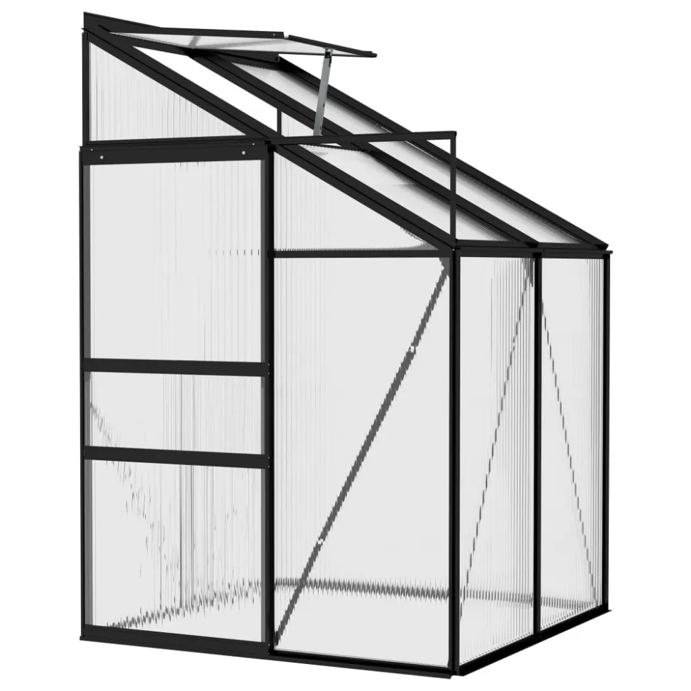 vidaXL invernadero de aluminio gris antracita 2,59 m³