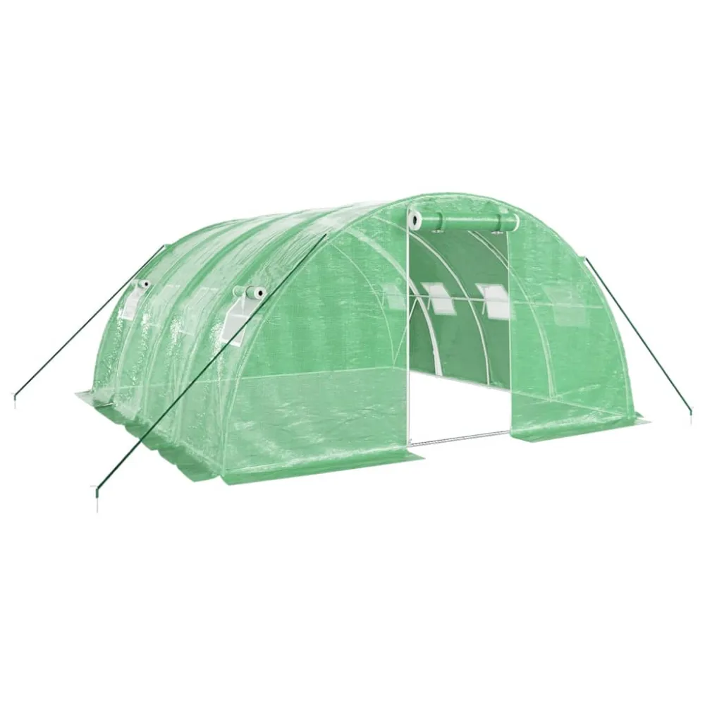 vidaXL invernadero con estructura de acero verde 16 m² 4x4x2 m de Cerámica Artesanal