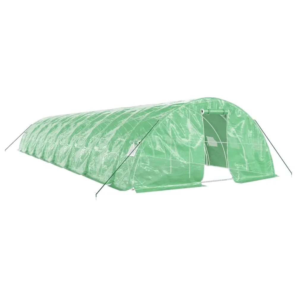 vidaXL invernadero con estructura de acero verde 80 m² 16x5x2,3 m en Color Terracota