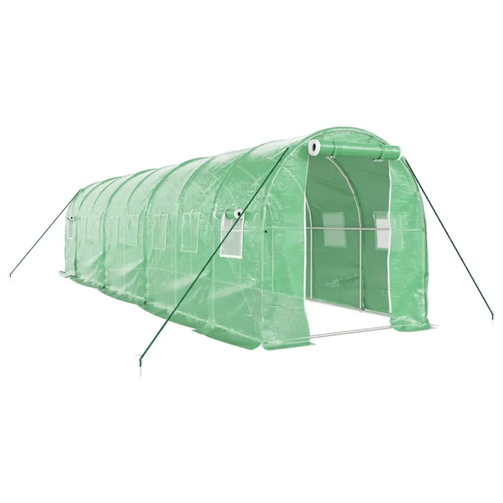 vidaXL invernadero con estructura de acero verde 16 m² 8x2x2 m para Plantas de Interior