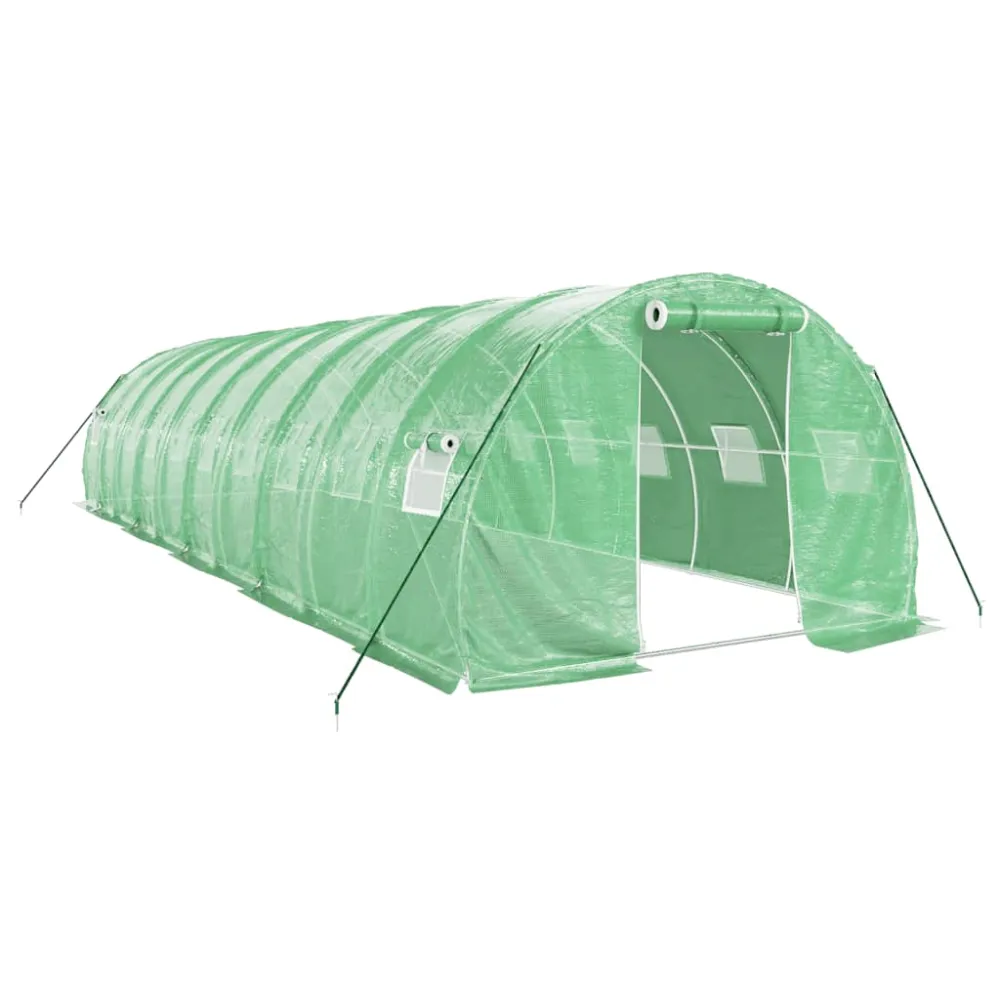 vidaXL invernadero con estructura de acero verde 30 m² 10x3x2 m (Set de 3)