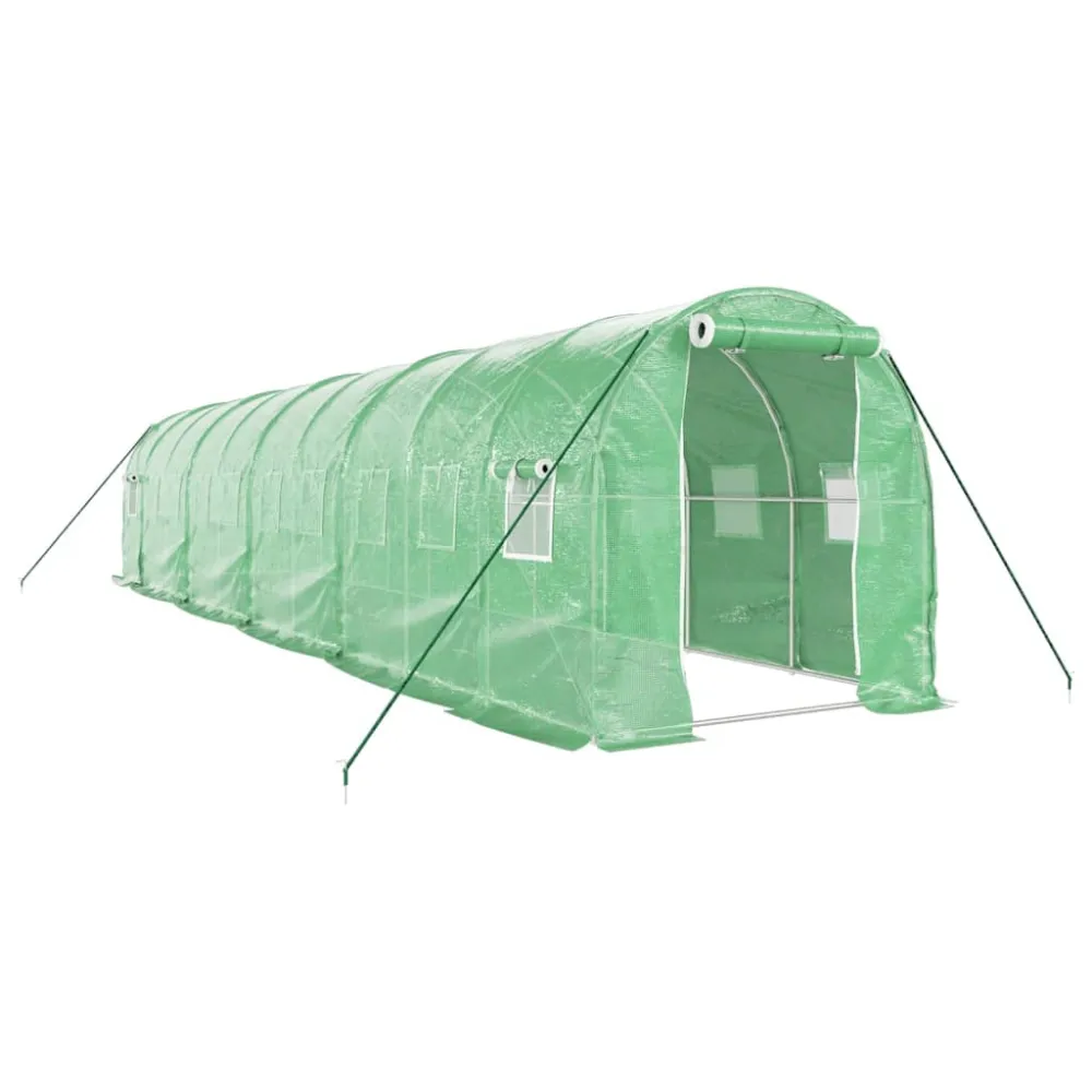 vidaXL invernadero con estructura de acero verde 20 m² 10x2x2 m con Patas Elevadoras