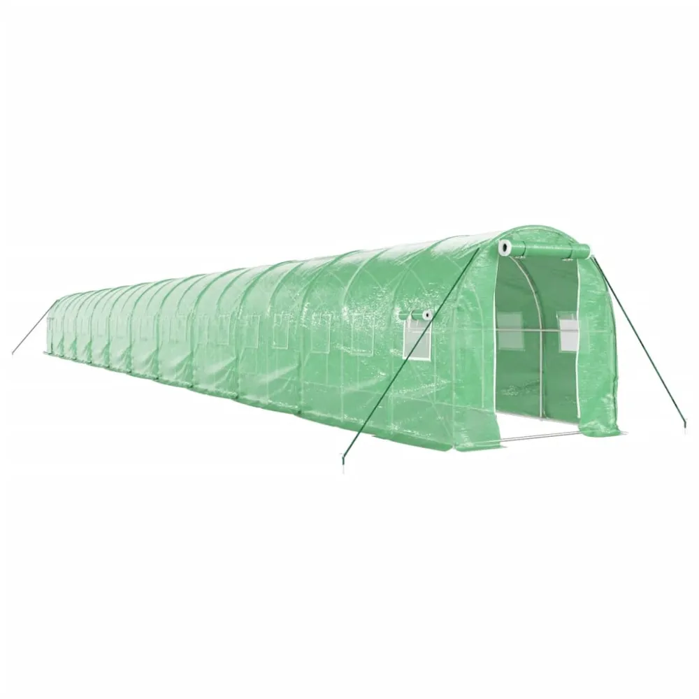 vidaXL invernadero con estructura de acero verde 44 m² 22x2x2 m con Sistema de Autoriego