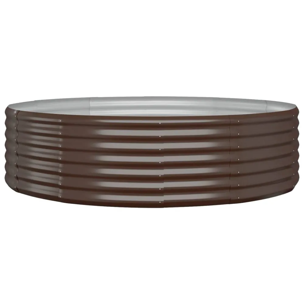 vidaXL jardinera arriate acero recubrimiento polvo marrón 140x140x36cm con Patas Elevadoras