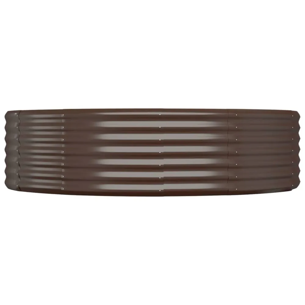 vidaXL jardinera arriate acero recubrimiento polvo marrón 140x140x36cm con Patas Elevadoras