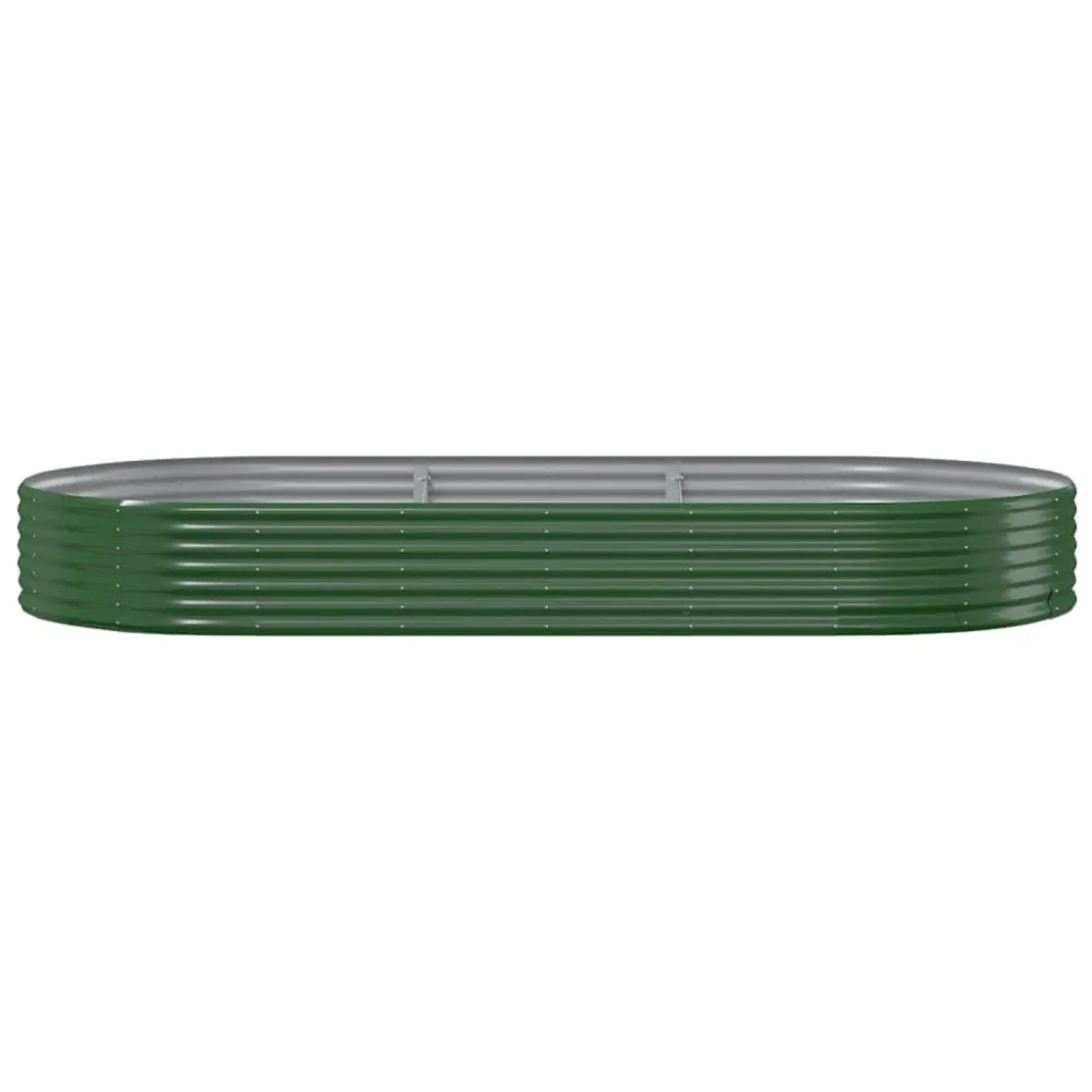 vidaXL jardinera arriate acero recubrimiento polvo verde 296x140x36 cm con Drenaje Mejorado