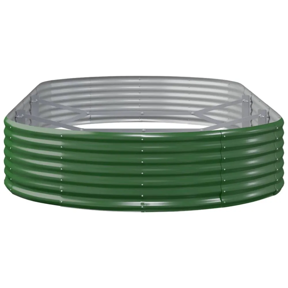 vidaXL jardinera arriate acero recubrimiento polvo verde 296x140x36 cm con Drenaje Mejorado