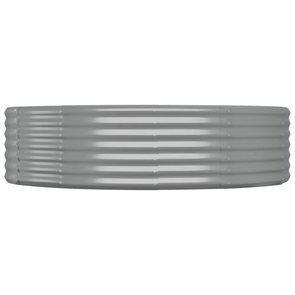 vidaXL jardinera arriate acero recubrimiento polvo gris 140x140x36 cm con 3 Macetas de Diferentes Tamaños