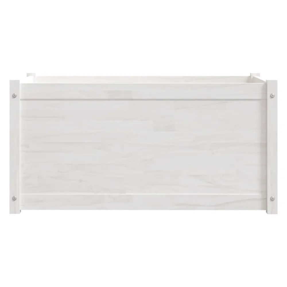 vidaXL jardinera de madera maciza de pino blanco 100x50x50 cm para Plantas de Interior