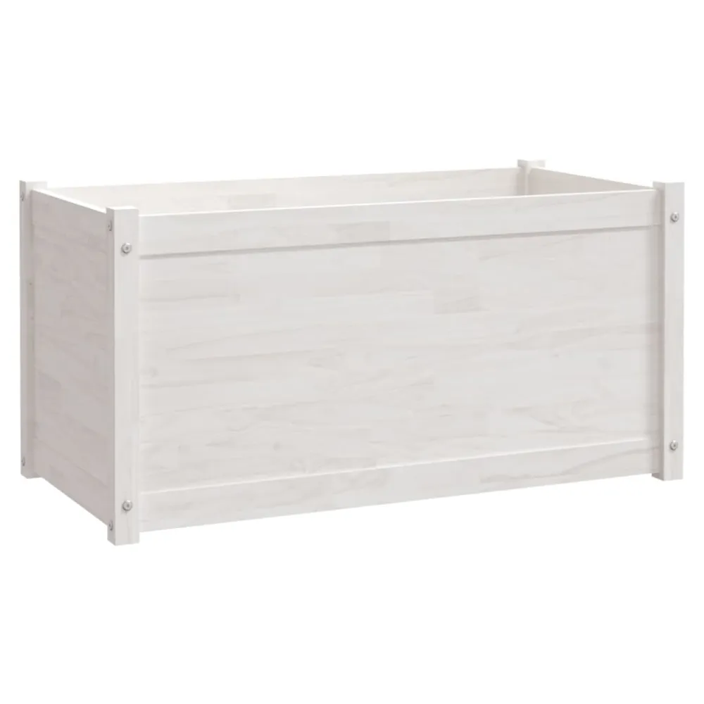 vidaXL jardinera de madera maciza de pino blanco 100x50x50 cm para Espacios Pequeños