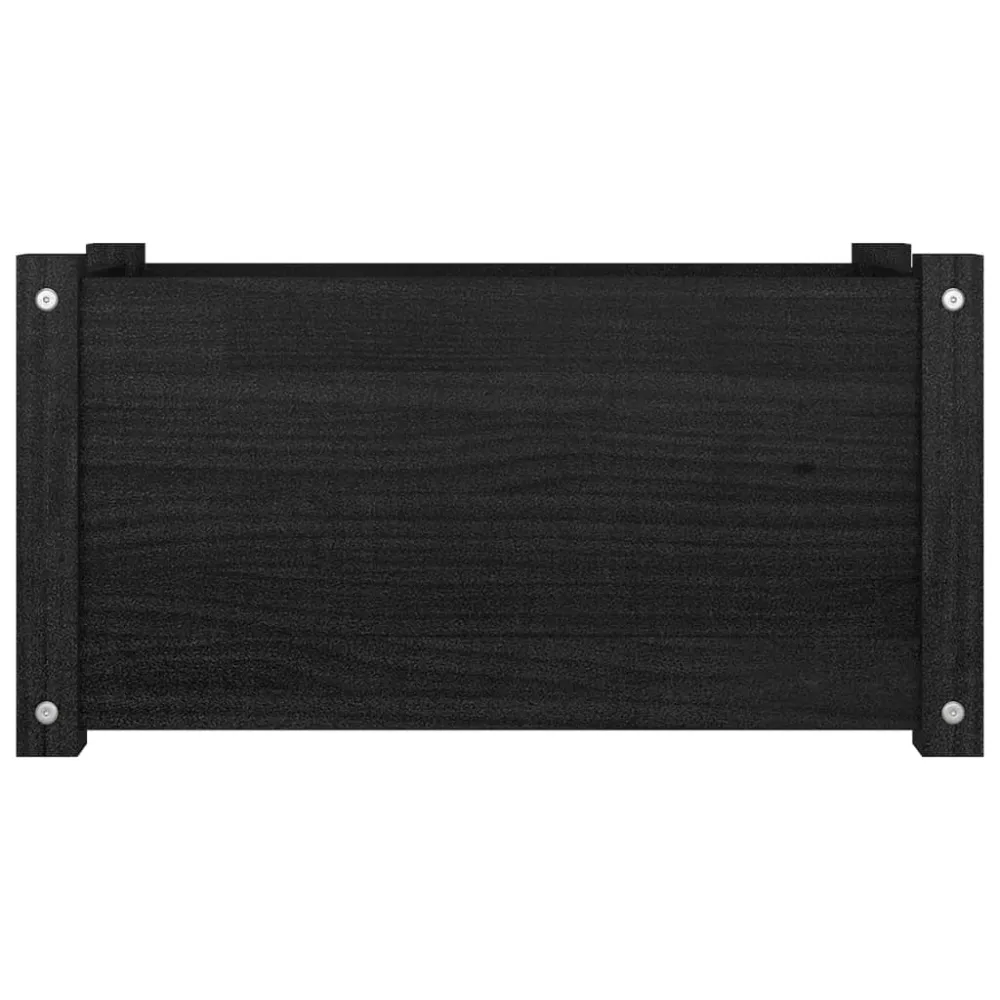 vidaXL jardineras 2 uds madera maciza de pino negro 60x31x31 cm con 3 Macetas de Diferentes Tamaños