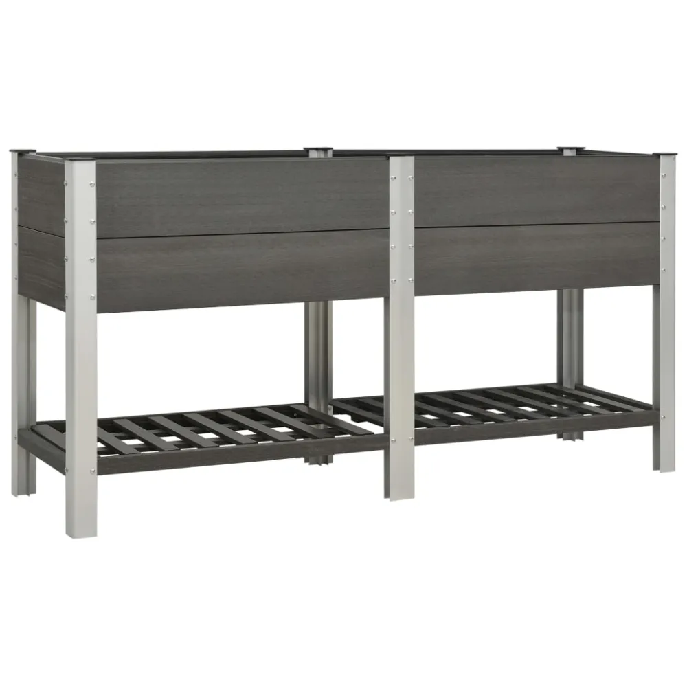 vidaXL mesa de cultivo para jardín con estante wpc gris 175x50x90 cm (Set de 3)