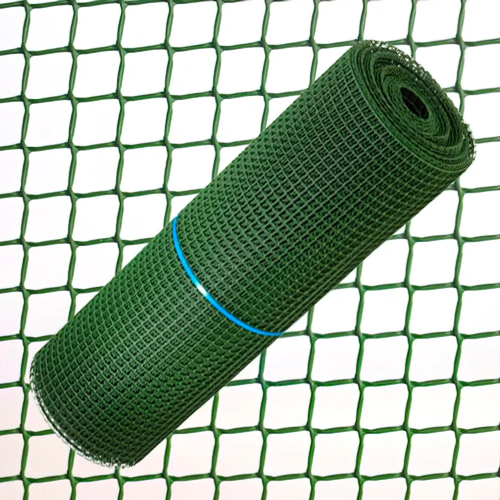 Acero Galvanizado Malla Cuadrada Plastico 1,0 cm. x 1 Metro. Verde Rollo 25 Metros