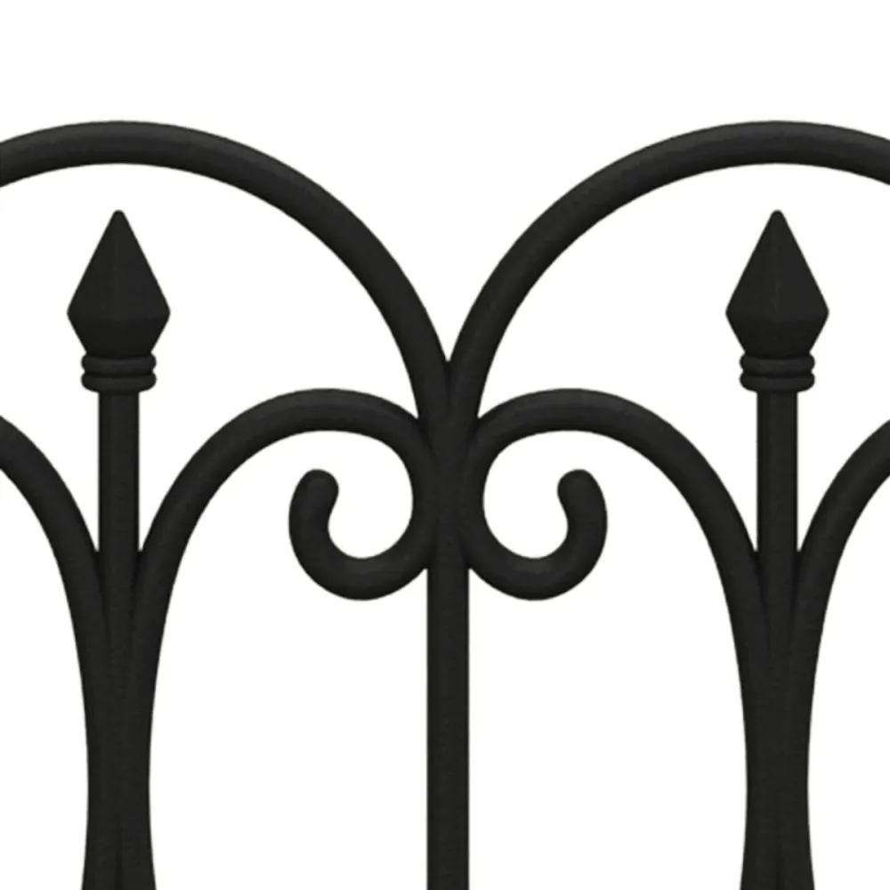 Acero Galvanizado Set de 4 vallas de jardín negro 32,5x57x5 cm