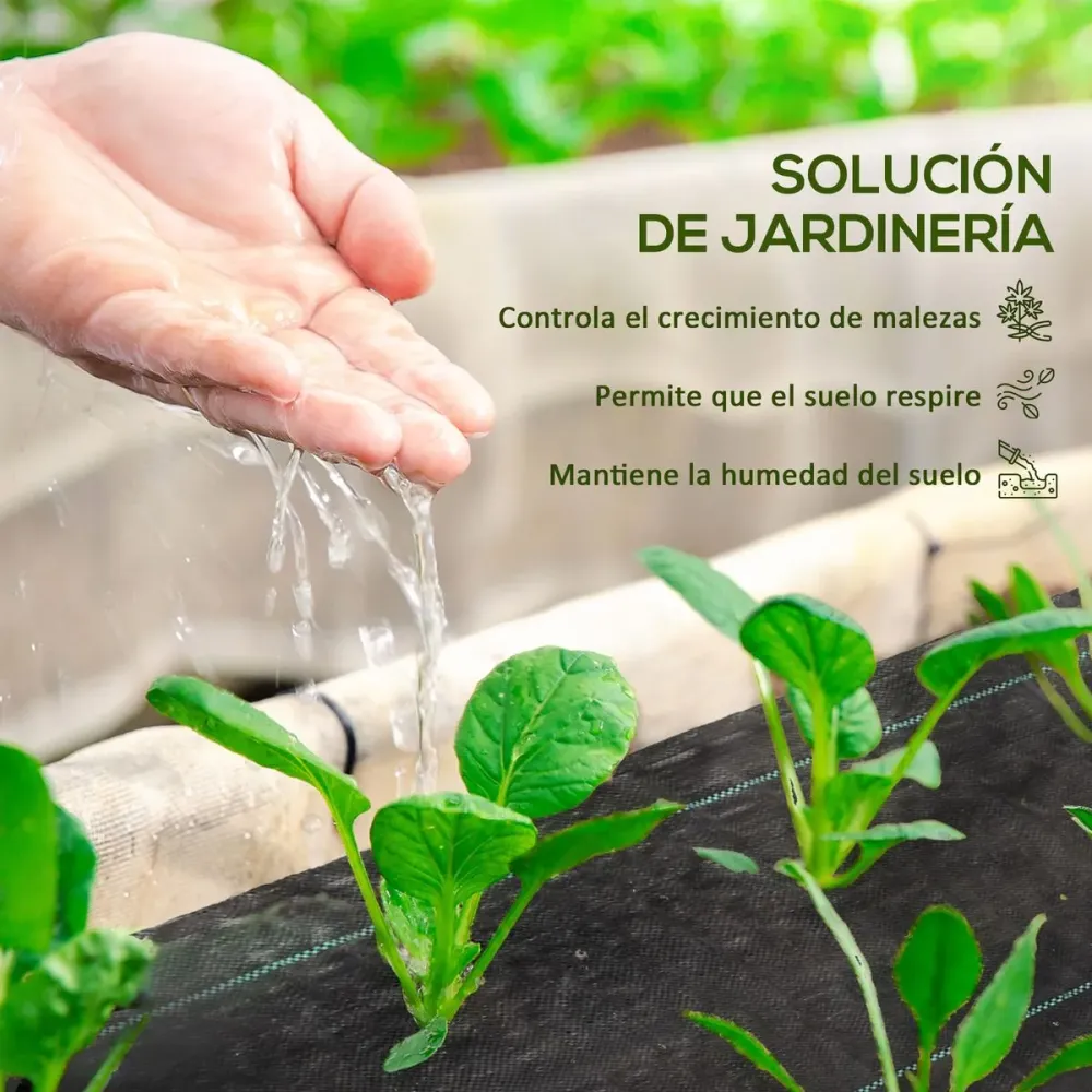 Enrejado Plegable de Malla de jardín Mallorca Outsunny transpirable 130 g/m² negro 2x50 m