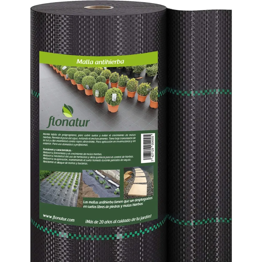 Malla antihierba 75 gr. Flonatur de Acero Galvanizado Negro